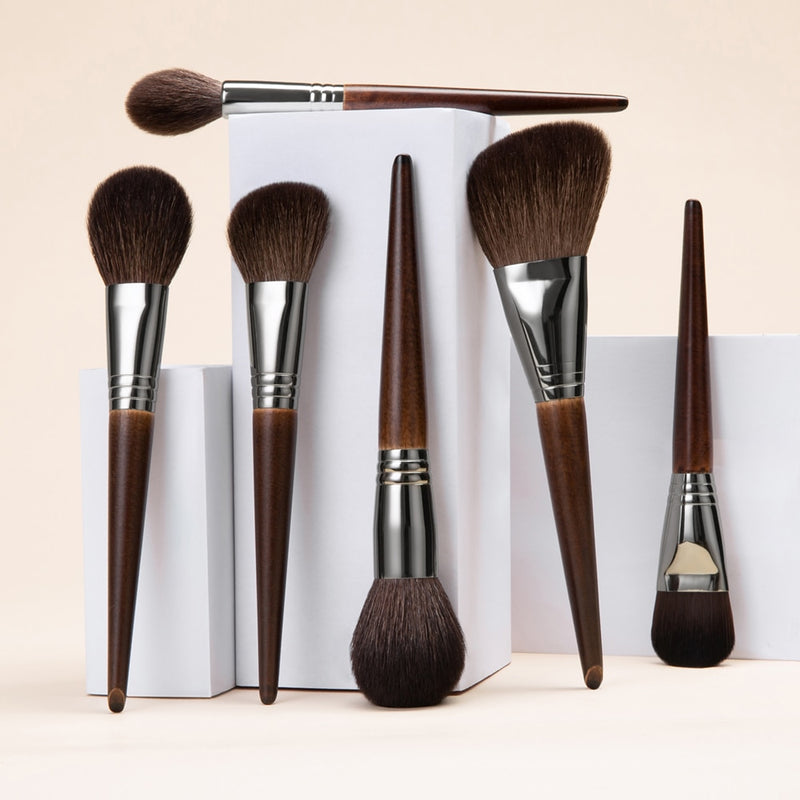 OVW Natural Goat Hair Makeup Brushes Set Professional Kit brocha maquillaje pedzle do makijazu blending smudging brush shader