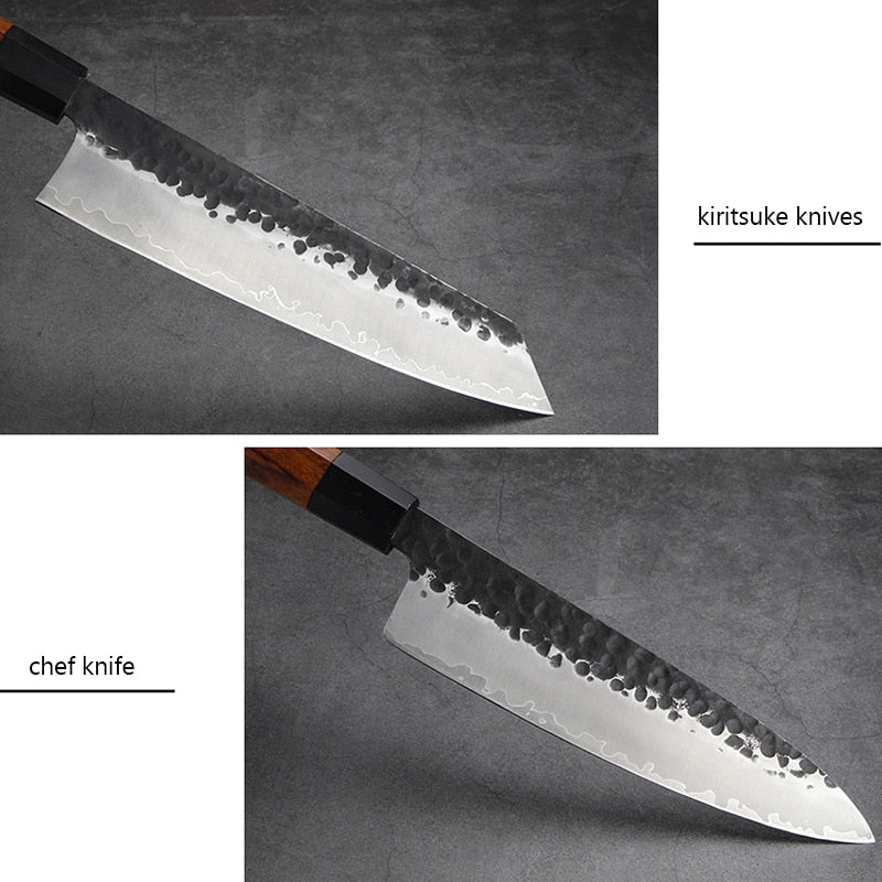 Cuchillos de cocina japoneses profesionales de acero revestido hechos a mano, cuchillo de Chef, cuchillo Nakiri, cuchillo de carnicero, cuchillo de Sushi, cuchillos de utilidad, cortador