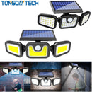 Tongdaytech LED-Solarleuchte für den Außenbereich, Solarlampe, angetrieben durch Sonnenlicht, 3 Modi, PIR-Bewegungssensor für Gartendekoration, Wandleuchte, Straße