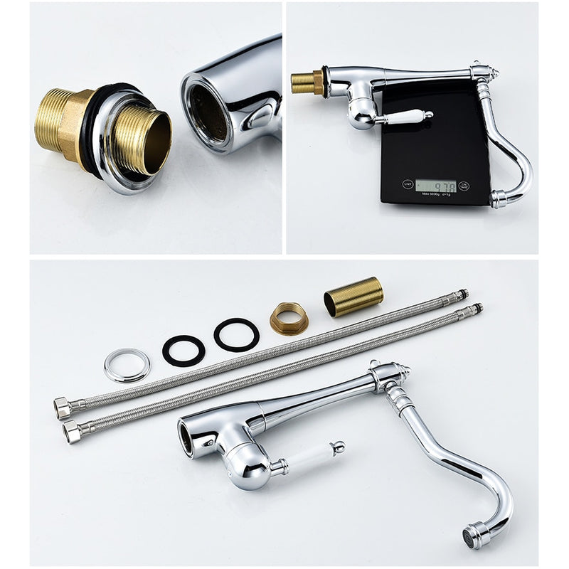 Kitchen Faucets Deck Mounted Mixer Tap 360 Degree Crane For Kitchen Faucet Rotation Spray Mixer Tap Torneira Cozinha Elk45