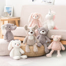 Super weiche lange Beine Baby beschwichtigen Spielzeug Pink Bunny Grey Teddybär Hund Elefant Einhorn Kuscheltiere Puppenspielzeug für Kinder