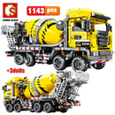 SEMBO City Engineering Bulldozer Kran Auto LKW Bagger Roller Bausteine ​​Bauklötze Spielzeug für Kinder