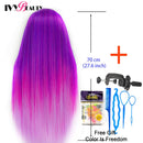 Schaufensterpuppenkopf mit 100% Hochtemperaturfaserhaar 65 cm Brautfriseurausbildung Perückenkopf mit Ständer Kosmetikpuppenkopf