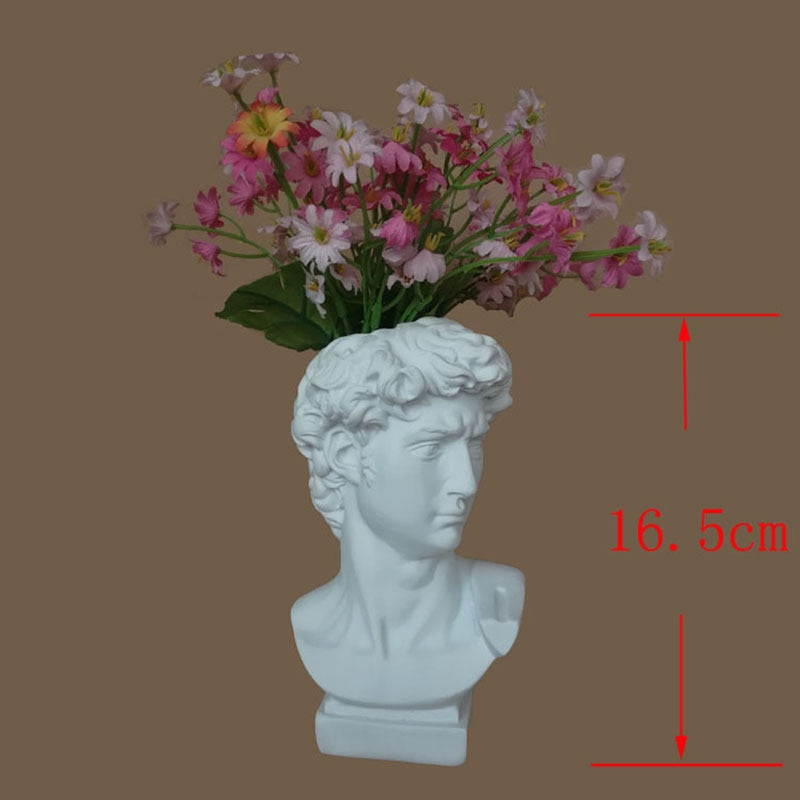 Resin Vase Home Decoration Makeup Brush Storage Box Pen Holder European Style Decoration Head Sculpture Model Wedding