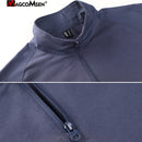 Camiseta de manga larga de combate militar MAGCOMSEN para hombre, camiseta táctica militar de caza con cremallera 1/4, camisetas de aventura para senderismo al aire libre