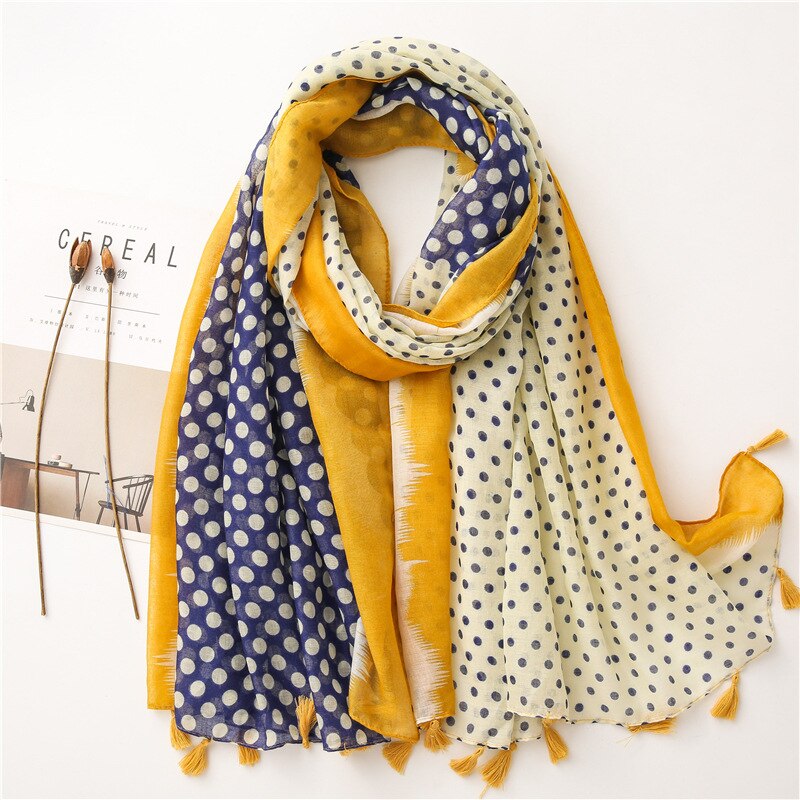 2020 fashion spring summer geometry printing cotton scarf with tassel fashion wraps shawls sunscreen beach hijabs wholesale