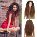 13*4 Synthetic Lace Front Wig Curly Afro Wigs Cosplay Wig Ombre Blonde Lace Front Wig For Women 30Inch Natural Wigs Miracle Hair