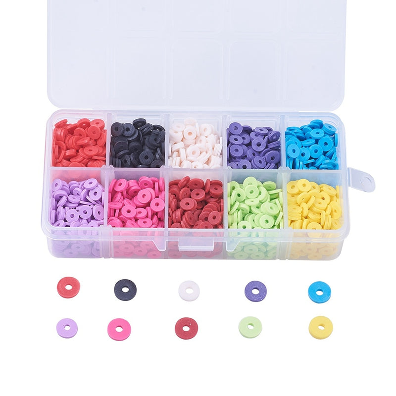 4800 ~ 5280 unids/caja 6mm cuentas redondas planas de arcilla polimérica Chip disco espaciador suelto cuentas Heishi hechas a mano para hacer joyería DIY pulsera