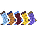 Heißer Verkauf Männer Socken 2020 Neue Bunte Geschenke für Männer Baumwolle Herren Socken Geometrische Gitter Klassische Glückliche Business Casual Socken Männer