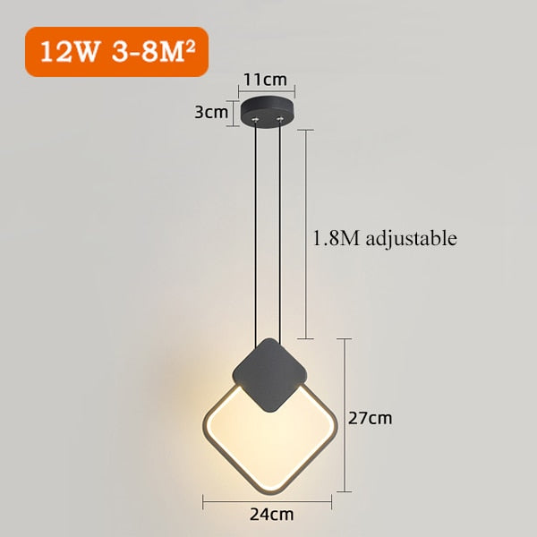 Modern Led Pendant Lights Bedside Bedroom Minimalist Hanging Lamps For Ceiling Background Wall Dining Room Suspension Luminaire