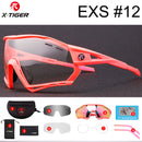 X-TIGER Photochrome Fahrradbrille 5 Linsen UV400 Mountainbike Brille Herren Outdoor Sport Fahrradbrille mit Myopie Rahmen