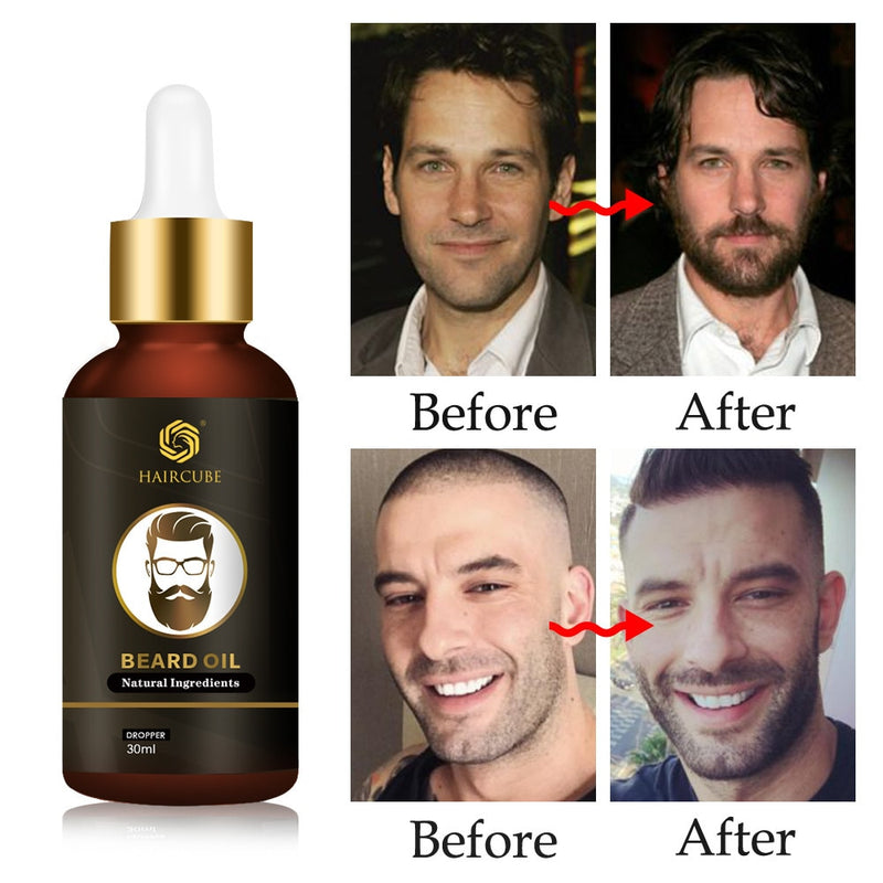 Haircube Men Schnelles Bartwachstumsöl Natürlicher Bartwachstumsverstärker Dickerer Ölnährender Leave-in Conditioner Bartpflegeprodukt