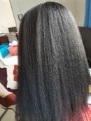 Lydia Afro Kinky Straight U Part Natürliche schwarze Haarperücke Hitzebeständige Synthetik 16-22 Zoll Tägliche Perücken für Frauen Damen