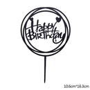 Happy Birthday Cake Topper Acryl Gold Silber Cake Flag Cupcake Topper für Jungen Mädchen Geburtstagsfeier Dekorationen Hochzeit Zubehör