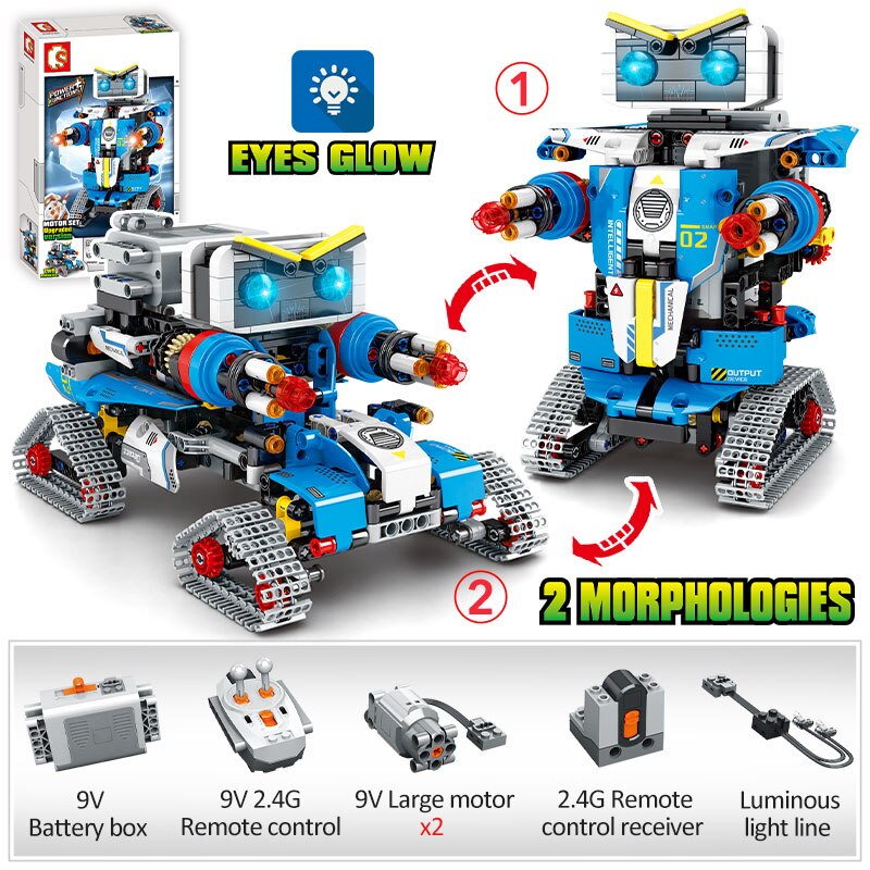 Stadt Technische RC Roboter Transformation Rennwagen Bausteine ​​Fernbedienung Roboter Waffe Ziegel Spielzeug Für Kinder