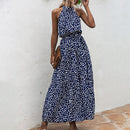 Sommer Langes Kleid Frauen 2022 Polka Dot Casual Midi Kleider Schwarz Halfter Trägerloses Sommerkleid Urlaubskleid Kleidung Für Frauen