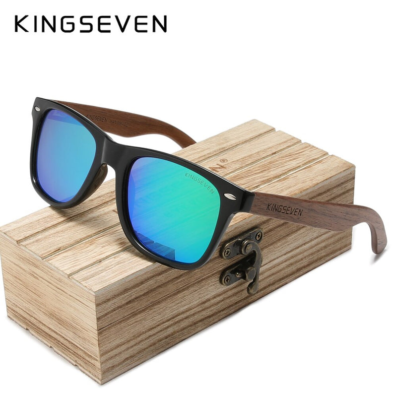 KINGSEVEN New Black Walnut Sunglasses Wood Polarized Sunglasses Men&