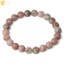 CSJA, pulseras de hilo de piedras naturales de 8mm, pulsera elástica curativa con cuentas redondas de un solo Color para mujer, joyería Simple de moda G432