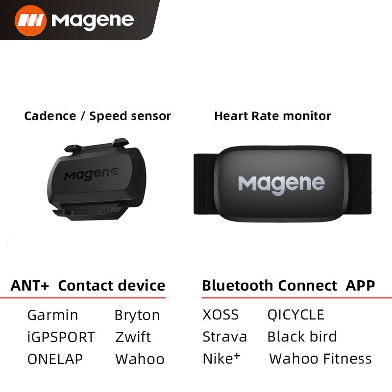 Ciclismo Magene Mover H64 Modo dual ANT + y Bluetooth 4.0 Sensor de frecuencia cardíaca con correa para el pecho Computadora Bicicleta Wahoo Garmin Sports