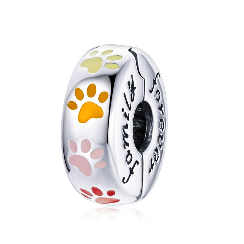 WOSTU Süße Katze Charms 925 Sterling Silber Tier Pussy Zirkonia Perlen passend für Original Armband Anhänger DIY Halskette Schmuck