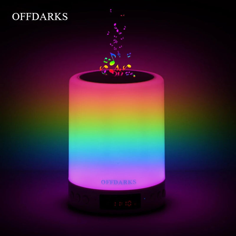 OFFDARKS Intelligenter Bluetooth-Lautsprecher LED-Nachtlicht Touch-Steuerung USB-Aufladung Tragbares Kinderzimmer RGB-dimmbare Nachttischlampe