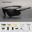 Comaxsun Professionelle polarisierte Fahrradbrille Fahrradbrille Outdoor Sports Fahrrad Sonnenbrille UV 400 mit 5 Linsen TR90 2 Style