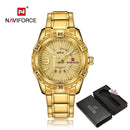 NAVIFORCE Luxusmarke Herren Sportuhr Gold Vollstahl Quarzuhren Herren Datum Wasserdicht Military Clock Man relogio masculino