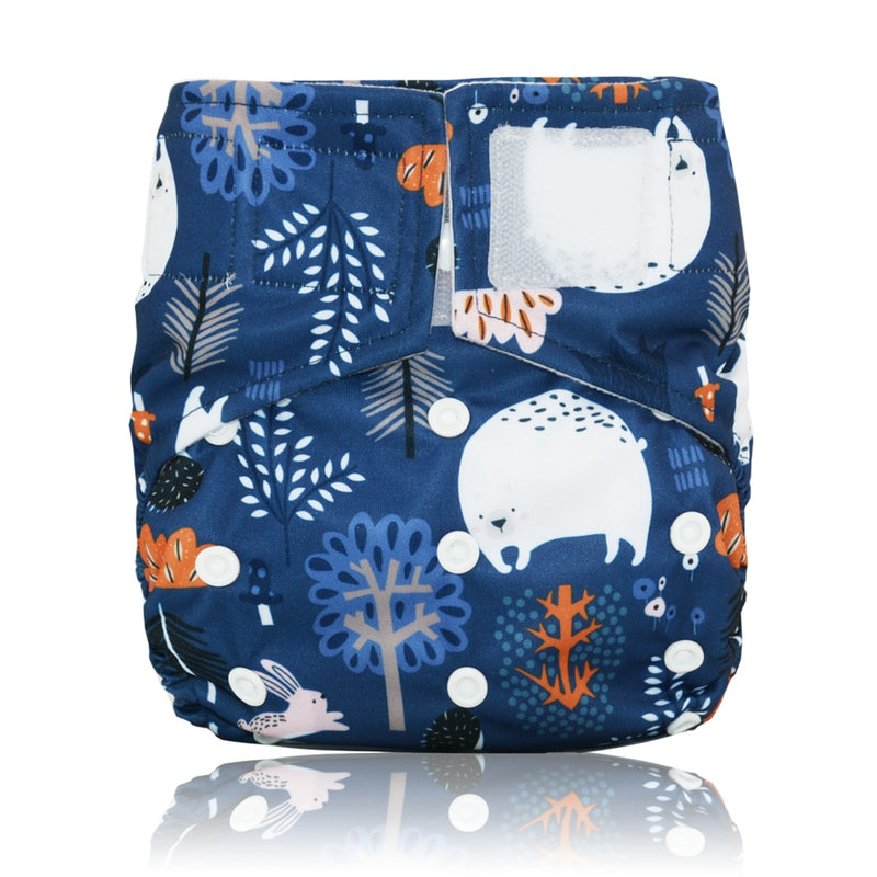 Miababy Hook&amp;Loop OS Taschen-Stoffwindel, mit einer Tasche, wasserdicht und atmungsaktiv, für 3-15 kg Babys