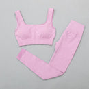 Legging deportivo de cintura alta, ropa deportiva para gimnasio para mujer, traje de Yoga para mujer sin costuras, conjunto de entrenamiento de alta elasticidad, Sujetador deportivo acolchado