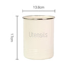 Round Utensil Storage Jar Kitchen Tableware Organizer Jars No Lid Cooking Tool Metal Box Scandinavia Cosmetic Brush Container