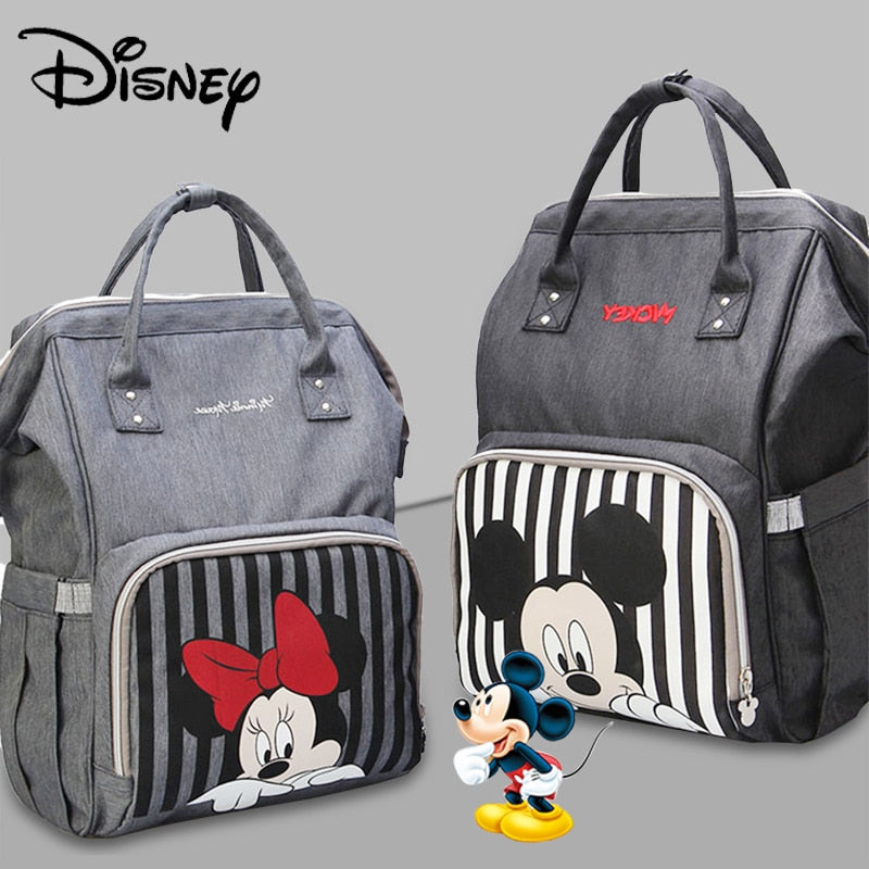 Disney Classic Mickey Minnine Serie Baby Wickeltasche Rucksack mit USB-Mumientasche für Reisen große Kapazität Mutterschaft Wickeltaschen