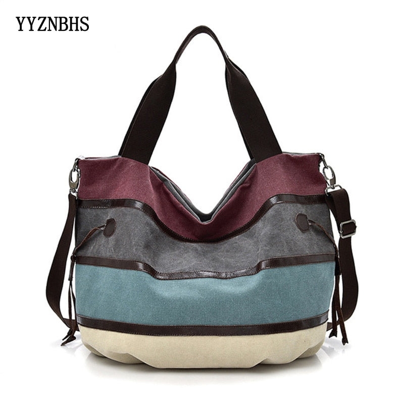 Canvas Bag Brand Women Handbag Fashion Patchwork Casual Female Shoulder Bags Large Capacity Bag Ladies Hand Bags bolso mujer sac