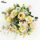 Meldel New Purple White Wedding Bouquet Handmade Artificial Flower Rose Buque Casamento Brautstrauß für Hochzeitsdekorationen