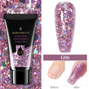 BORN PRETTY 30/20ml Glitter Acrylgel Fingerverlängerung Silber Rosa Verlängerungsgel Soak Off Nail Art Gel Lack
