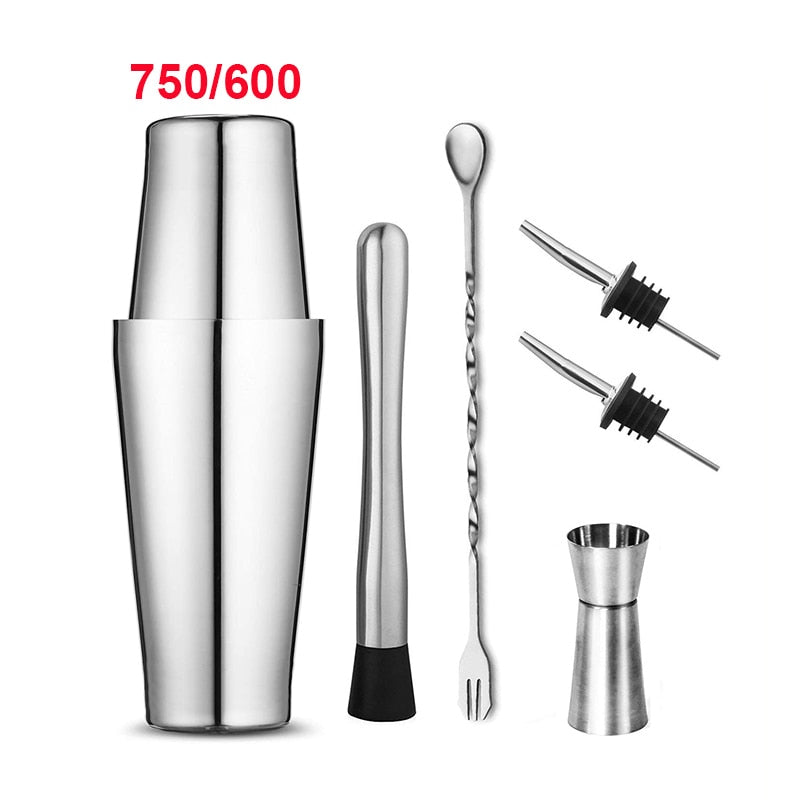 UPORS Stainless Steel Cocktail Shaker Mixer Wine Martini Boston Shaker For Bartender Drink Party Bar Tools 550ML/750ML