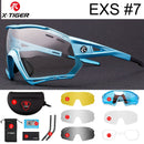 X-TIGER Photochrome Fahrradbrille 5 Linsen UV400 Mountainbike Brille Herren Outdoor Sport Fahrradbrille mit Myopie Rahmen