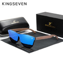KINGSEVEN, diseño exclusivo, gafas Vintage para hombre, gafas de sol de madera de nogal, protección UV400, gafas de sol cuadradas a la moda para mujer 5510
