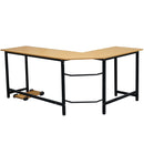 168 x 120 x 72 cm L-förmiger Desktop-Computertisch in Buchenholzfarbe mit kostenlosem CPU-Ständer