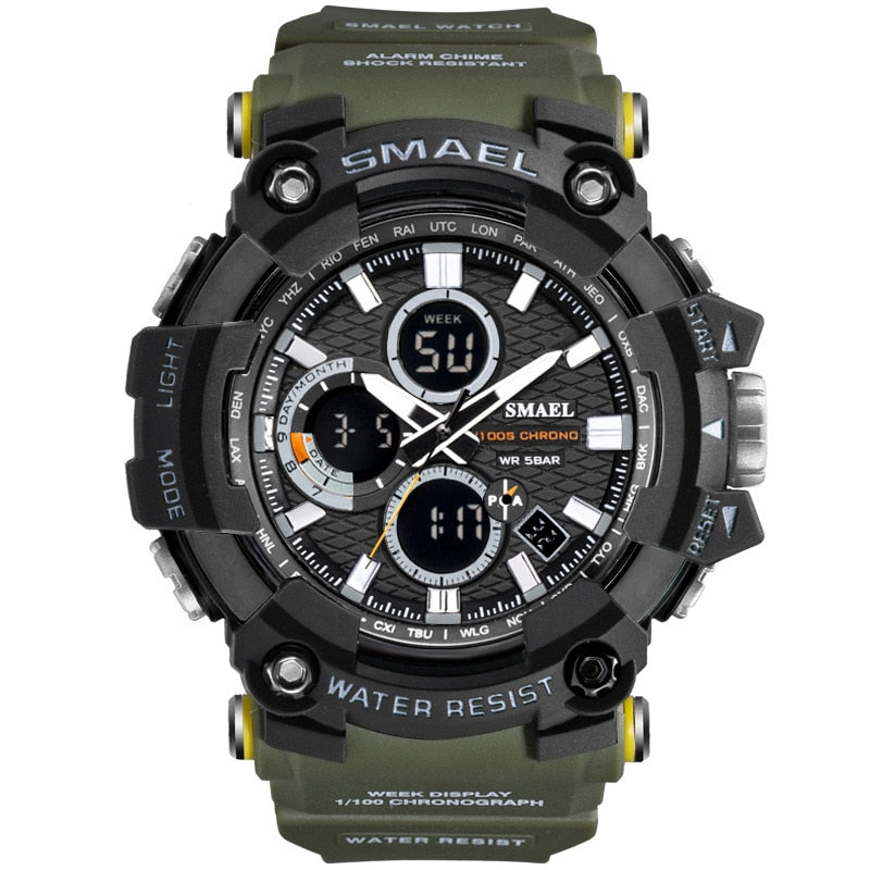 SMAEL 1802 Sport Herrenuhren Top-Marke Luxus Military Quarzuhr Herren Wasserdicht Shock Male Digitaluhr Relogio Masculino