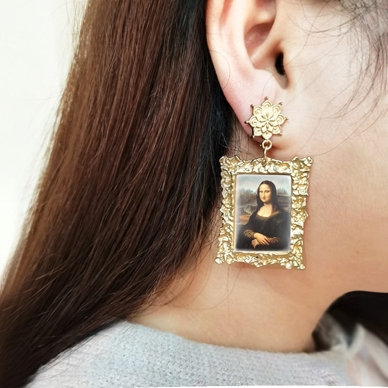 2020 Antik Ohrringe Mutter Gottes Jungfrau Maria Retro Gemälde Glas Cabochon Mandala Anhänger Schmuck für Frauen