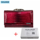 VICKAWEB Mini Damen Geldbörsen Alligator Hasp Damen Geldbörsen Geldbörse Damenmode Kurze Echtleder Geldbörse Damen Kleine Geldbörse