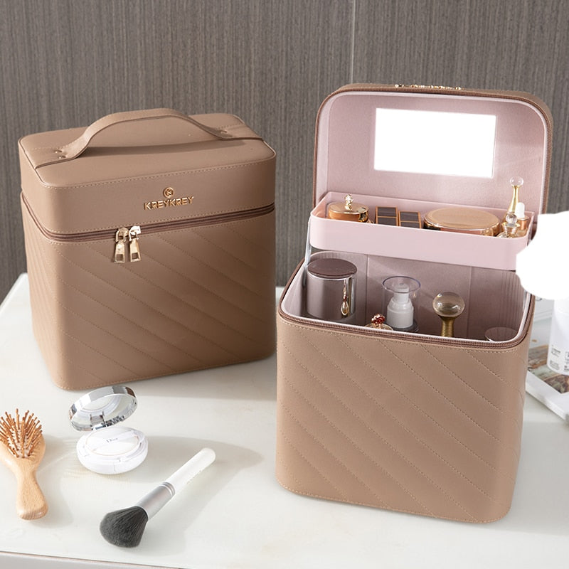 New Makeup Bag Fashion Toiletry Cosmetic  Storage Box Portable travel Make Up Suitcase