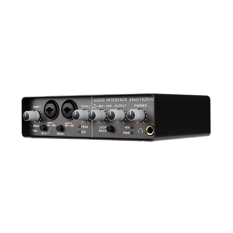 New Teyun Q-24 Audio Interface 2 in 4 out Sound Card with Monitoring Electric Guitar Live Recording Professional Sound Card