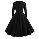 Elegant Black Embroidery Wrist Sleeve Women Dresses 2022 New Autumn Winter Casual O Neck Cotton A Line Vintage Party Vestidos