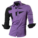 jeansian Spring Autumn Features Shirts Men Casual Long Sleeve Casual Male Shirts Zipper Decoration (No Pockets) Z015