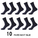 Hohe Qualität 10 Paar / Los Herren Bambusfaser Socken Lange Kompressionssocken Herren Schwarz Business Casual Männliche Socke Große Größe 38-45