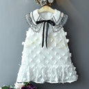 Humor Bär Sommer neue ärmellose süße Mädchen Kleid Kleinkind Kind Prinzessin Party Kleid Druck zurück Schleife Baby Kinderkleidung