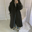 Chic Frauen Trenchcoat Lässige Damen Lange Oberbekleidung Lose Mantel Herbst Winter Mode Zweireiher Windjacke Femme