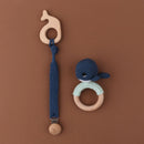 Mordedor de silicona para bebé, sonajero de madera, baberos de algodón de doble cara, muñecas para dormir, toalla calmante, accesorios de enfermera para recién nacidos