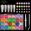 21 Grids Crystals Diamonds Nail Strasssteine ​​Set 3100pcs FlatBack Strasssteine ​​Kit funkelnde Nail Art mit 1 Stift für Dekorationen